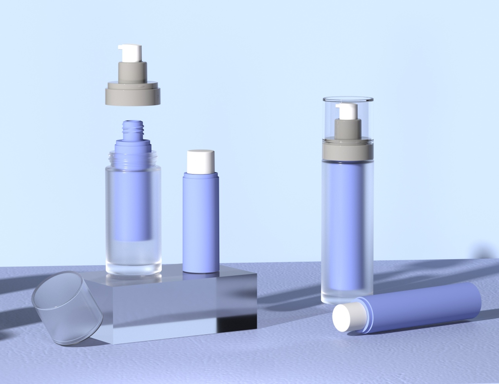 Custom glass airless bottles for skincare packaging