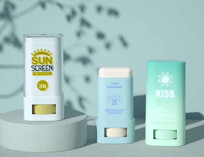 Custom sunscreen and balm stick packaging